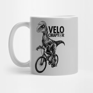 Cyclist Velociraptor Cycling Funny Dinosaur Riding Bicycle Velo Gift For Cyclist Mug